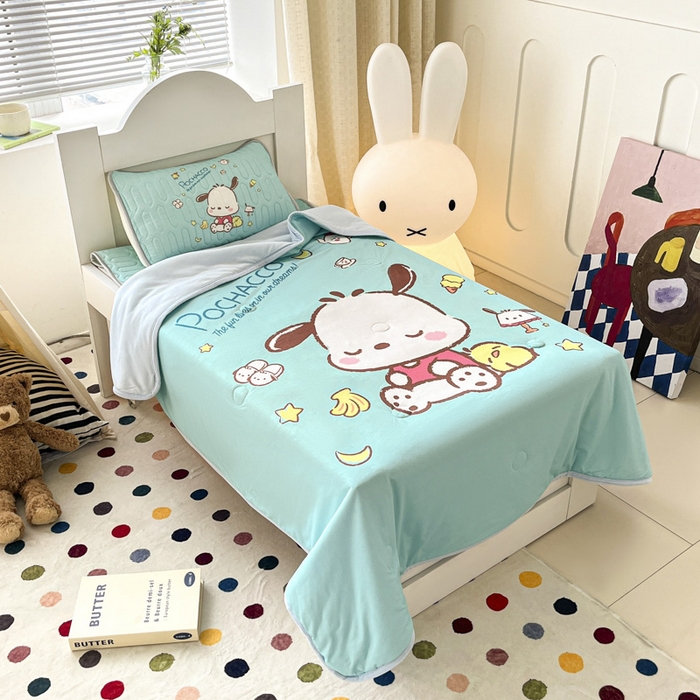 91家纺网 家纺一手货源 找家纺 花满路 2025新款儿童针织棉夏被 卡帕狗