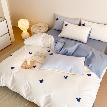 91家纺网 家纺一手货源 找家纺 （总）Mr.pig猪先生水洗棉 2025新款简约小熊头像毛巾绣四件套