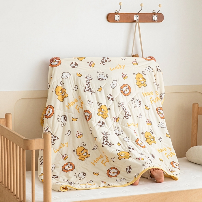 91家纺网 家纺一手货源 找家纺 嗨生活2025年儿童夏被 幼儿园夏被 凉感丝夏被 动物园