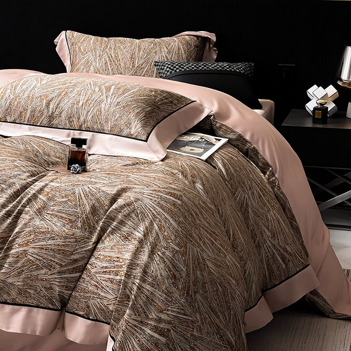 91家纺网 家纺一手货源 找家纺 2025夏季新品A类100支天丝棉夹棉床盖床笠四件套全棉纯棉床单加厚高端重工刺绣长绒棉床上用品    曼莎