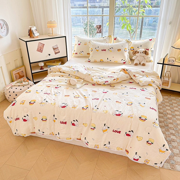 91家纺网 家纺一手货源 找家纺 2025新款双层皱皱纱水洗棉夏被夏凉被空调被可机洗空调被子被芯棉被 豆包