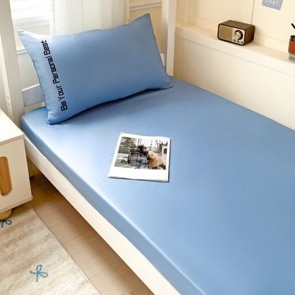 91家纺网 家纺一手货源 找家纺 （总）纽缦家纺 2025新款纯色提花学生冰丝床笠