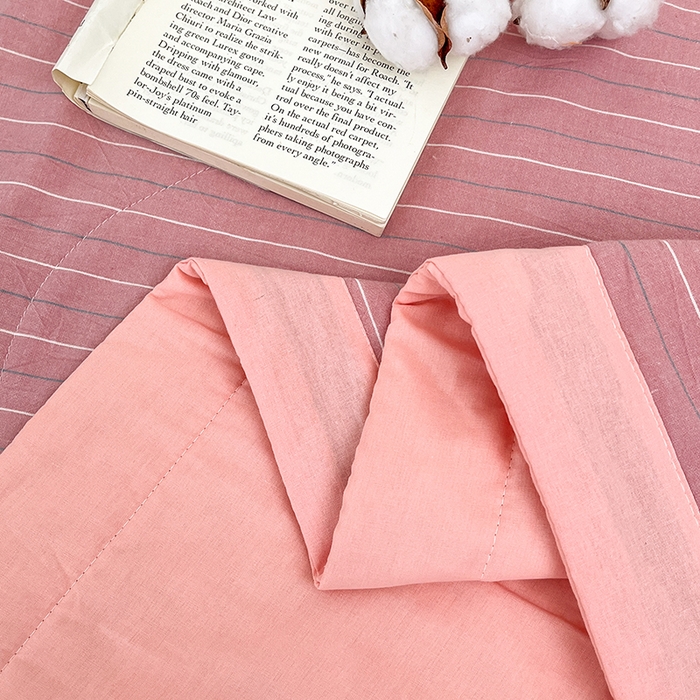 91家纺网 家纺一手货源 找家纺 鸣升家纺 2025新款100%里外全棉棉花夏被无印风全棉色织水洗棉夏凉被空调被夏被春秋被单人可机洗 格林粉