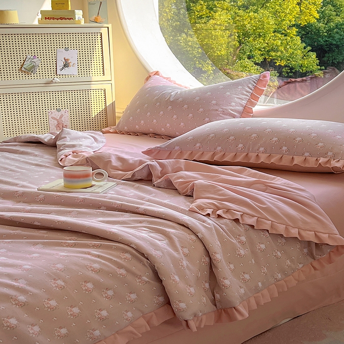 91家纺网 家纺一手货源 找家纺 欧尚 2025新款夏被四件套 半亩花田