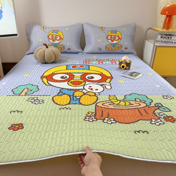 91家纺网 家纺一手货源 找家纺 金爱家2025新款啵乐乐乳胶凉席 凉席-森林派对