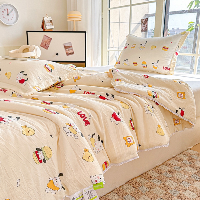 91家纺网 家纺一手货源 找家纺 2025新款双层皱皱纱水洗棉夏被夏凉被空调被可机洗空调被子被芯棉被 豆包