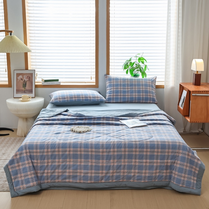 91家纺网 家纺一手货源 找家纺 （总）圣尔雅家纺 2025新款里外全棉色织夏被新疆棉花被纯棉被子空调被夏凉被