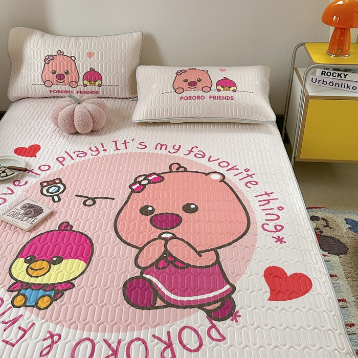 91家纺网 家纺一手货源 找家纺 金爱家2025新款啵乐乐乳胶凉席 凉席-可爱嘟嘟