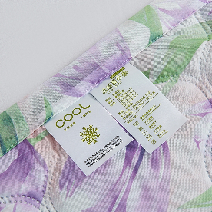 91家纺网 家纺一手货源 找家纺 被多多被业 2025新款凉感丝印花夏被夏凉被空调被 紫色郁金香