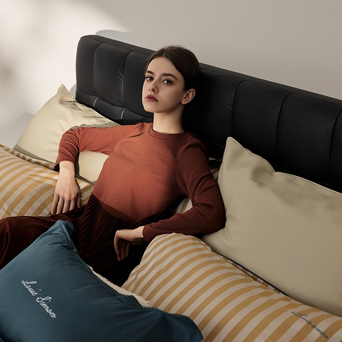 91家纺网 家纺一手货源 找家纺 涞澳家纺 2025新款全棉色织提花四件套 浅忆