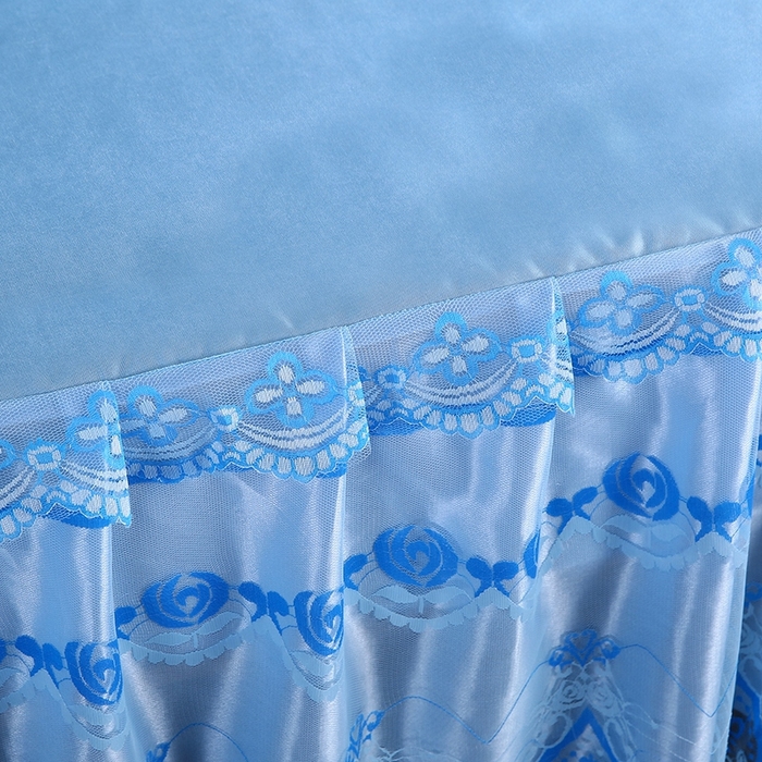 91家纺网 家纺一手货源 找家纺 情恒家纺2025新款床裙款冰丝布艺软凉席三件套 欧美风情