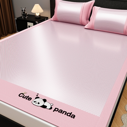 宜派家纺 2025新款轻柔丝凉席冰丝席-嘟嘟熊 冰川粉-床席