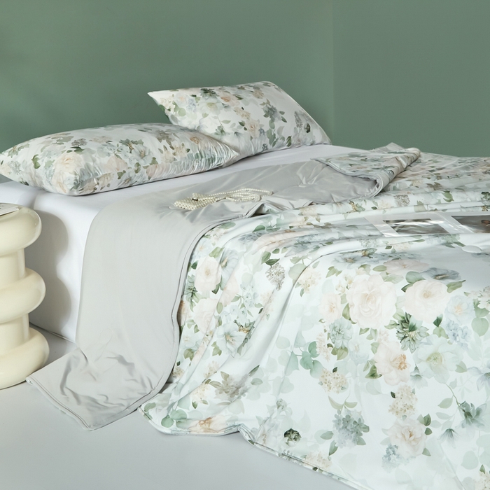 91家纺网 家纺一手货源 找家纺 2025春夏新款100%双面锦纶美式印花夏被凉感空调被 四季花城