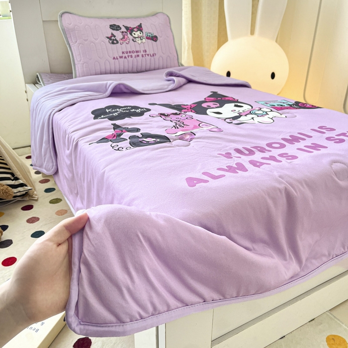 91家纺网 家纺一手货源 找家纺 花满路 2025新款儿童针织棉夏被 库洛米