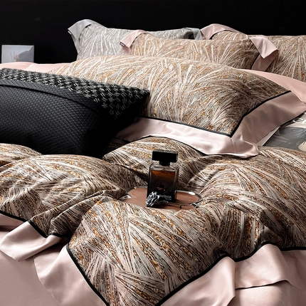 91家纺网 家纺一手货源 找家纺 （总）2025夏季新品A类100支天丝棉夹棉床盖床笠四件套全棉纯棉床单加厚高端重工刺绣长绒棉床上用品   