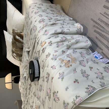 91家纺网 家纺一手货源 找家纺 2025新款小冰皮夏凉被锦纶氨纶面料空调夏被凉感丝单夏被空调被 小熊玩偶