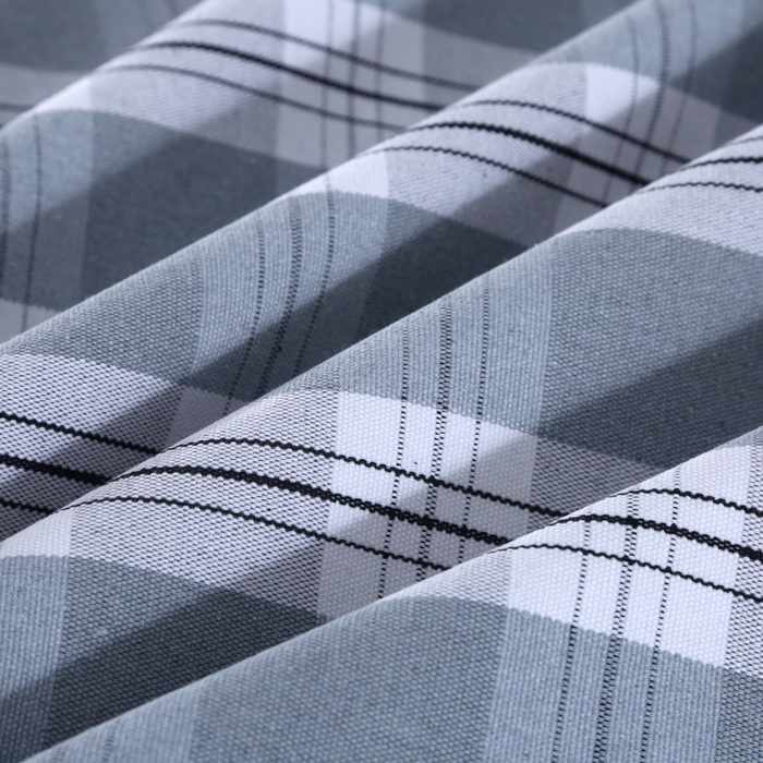 91家纺网 家纺一手货源 找家纺 恋尚羽 2025新款加厚纯棉老粗布凉席三件套 大方格 灰