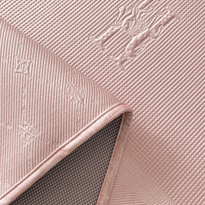 91家纺网 家纺一手货源 找家纺 鑫琪莱  2025新款5D立体雕花凉感豆豆冰丝床裙三件套 床裙H款-粉