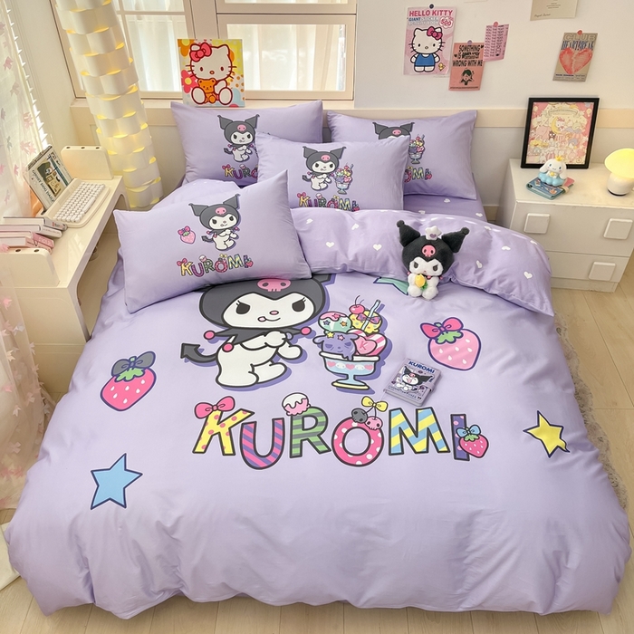 91家纺网 家纺一手货源 找家纺 博雅 2025新款三丽鸥全棉大版单枕套 快乐库洛米