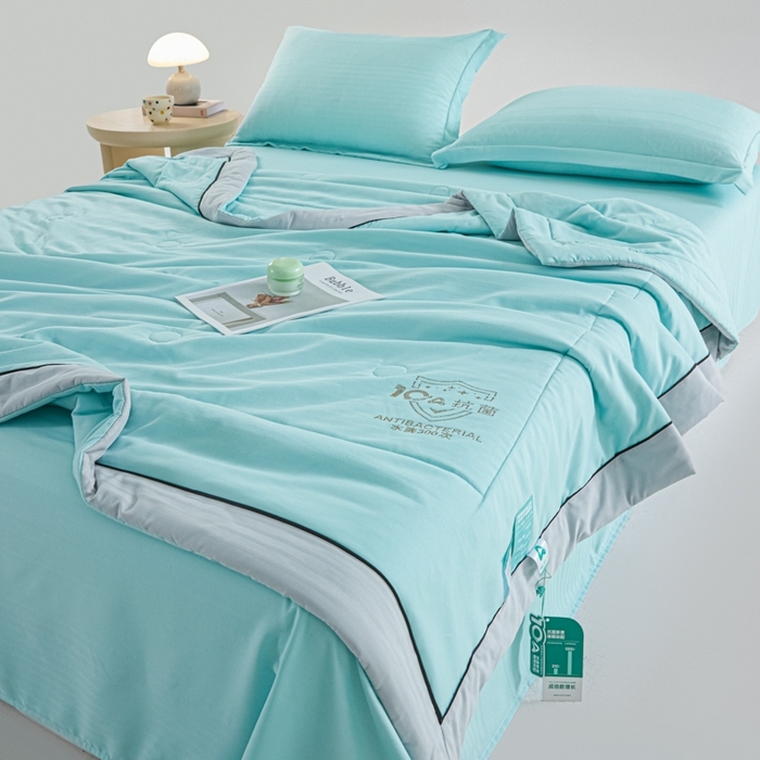 91家纺网 家纺一手货源 找家纺 宝士康家纺 2025新款10A抗菌华夫条提花夏被 明兰