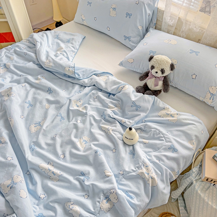 91家纺网 家纺一手货源 找家纺 （总）2025春夏新款嵌绳款云柔水洗棉单夏被夏凉被空调被