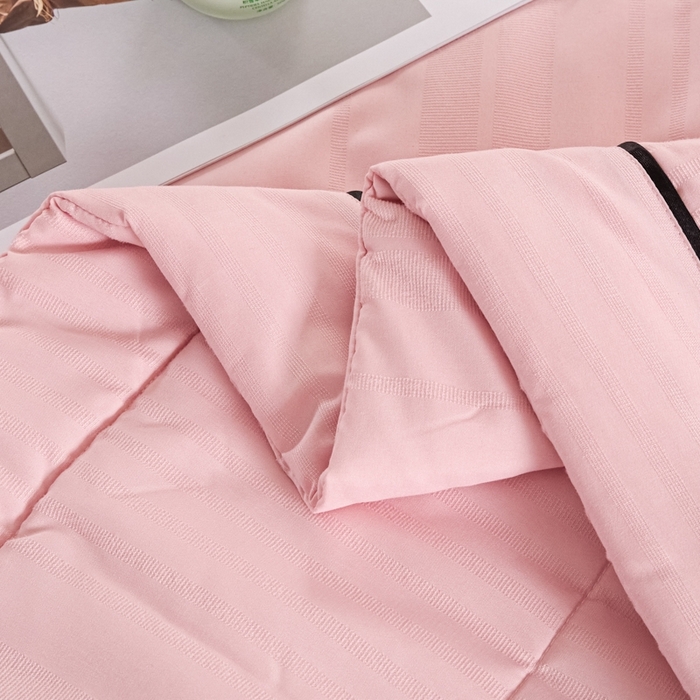 91家纺网 家纺一手货源 找家纺 宝士康家纺 2025新款10A抗菌华夫条提花夏被 豆沙