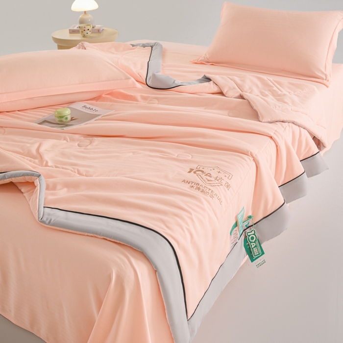 91家纺网 家纺一手货源 找家纺 宝士康家纺 2025新款10A抗菌华夫条提花夏被 暖玉