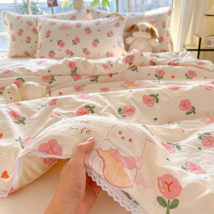 91家纺网 家纺一手货源 找家纺 2025新款双层皱皱纱水洗棉夏被夏凉被空调被可机洗空调被子被芯棉被 曼塔玫瑰