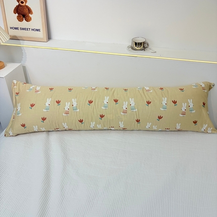 91家纺网 家纺一手货源 找家纺 （总）花西夫人 2023新款13372全棉印花长枕套双人枕头情侣枕芯