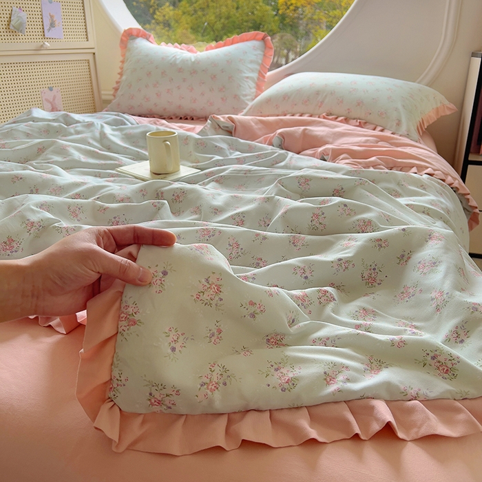 91家纺网 家纺一手货源 找家纺 欧尚 2025新款夏被四件套 花语