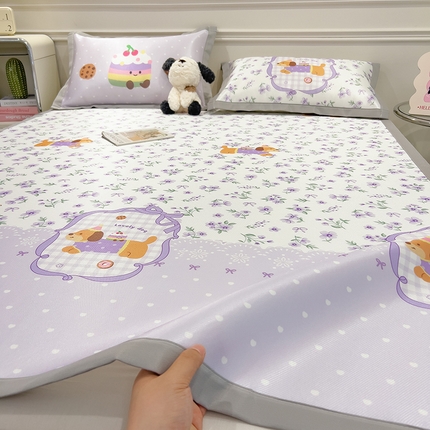 91家纺网 家纺一手货源 找家纺 （总）摩妮卡 2025小清新数码冰丝席 碳光席三件套