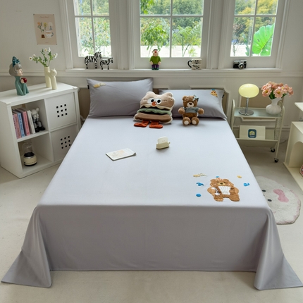 91家纺网 家纺一手货源 找家纺 席世家 2025春夏新款全棉纯棉老粗布印花床单凉席席子 幸运帽