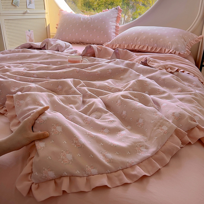 91家纺网 家纺一手货源 找家纺 欧尚 2025新款夏被四件套 半亩花田