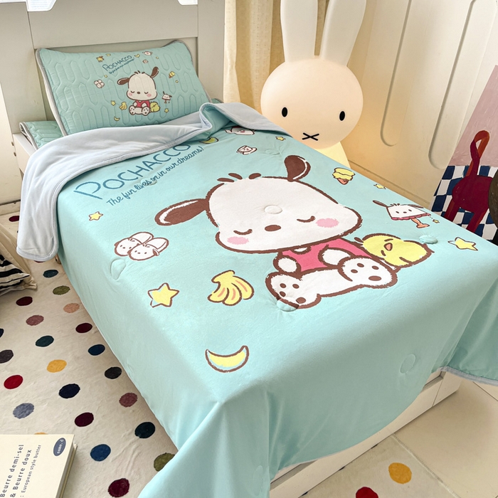 91家纺网 家纺一手货源 找家纺 花满路 2025新款儿童针织棉夏被 卡帕狗