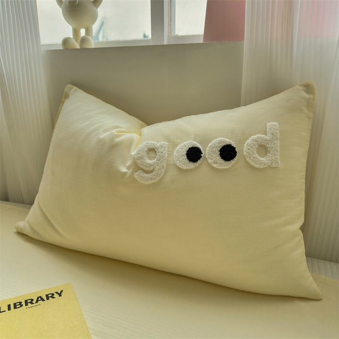 91家纺网 家纺一手货源 找家纺 丽涵 2025新款全棉纯棉大雁纹绣花单品枕套 good浅米黄