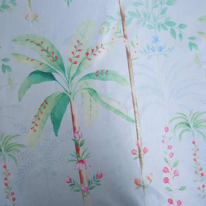 91家纺网 家纺一手货源 找家纺 情恒家纺2025新款床裙款冰丝布艺软凉席三件套 花间意-蓝