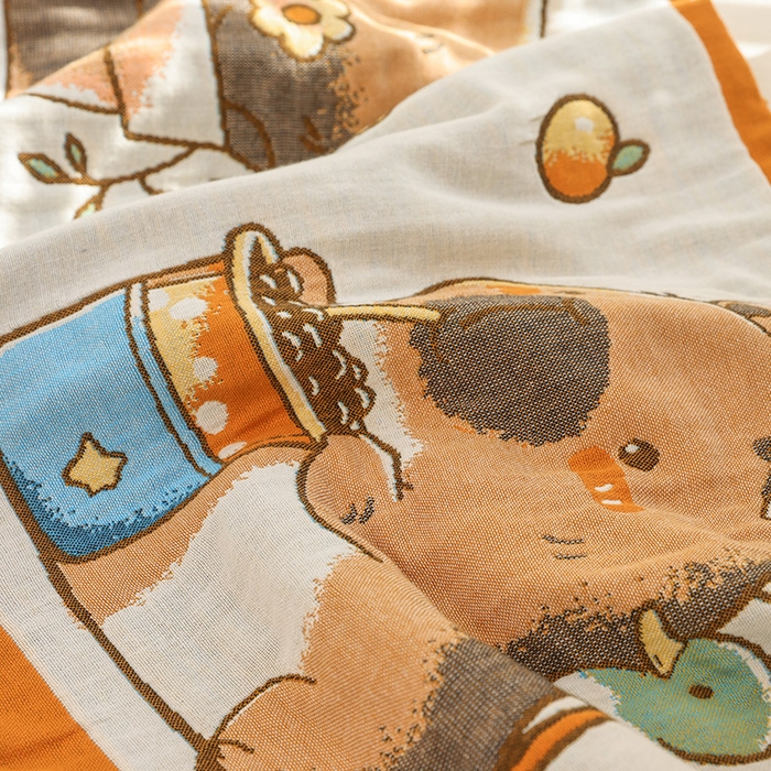 91家纺网 家纺一手货源 找家纺 雯雨2025新款A类卡通双人纱布枕套 卡皮巴啦