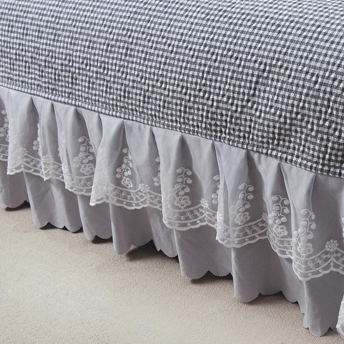 91家纺网 家纺一手货源 找家纺 梦柏 2025新款韩版双层纱夹棉绗缝床盖夏被四件套 芳香