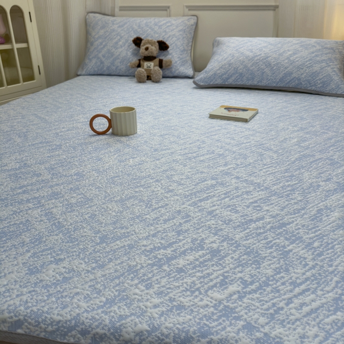 91家纺网 家纺一手货源 找家纺 金爱家 2025新款430克中分子豆豆席凉席席子 豆豆席-流金岁月蓝