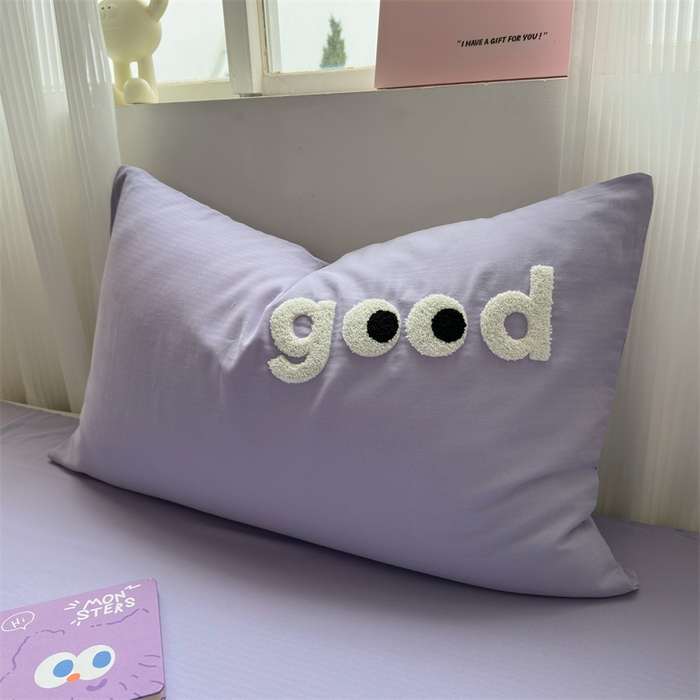 91家纺网 家纺一手货源 找家纺 丽涵 2025新款全棉纯棉大雁纹绣花单品枕套 good香芋紫