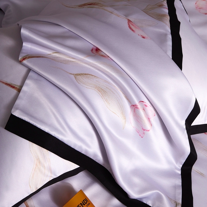 91家纺网 家纺一手货源 找家纺 优悦 2025新款冰丝数码印花四件套 花期-紫