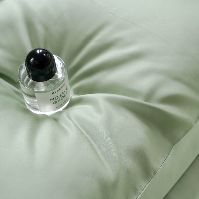 91家纺网 家纺一手货源 找家纺 未来家居 2025新款60S兰精天丝纯色四件套 香奈儿绿-嫩叶绿