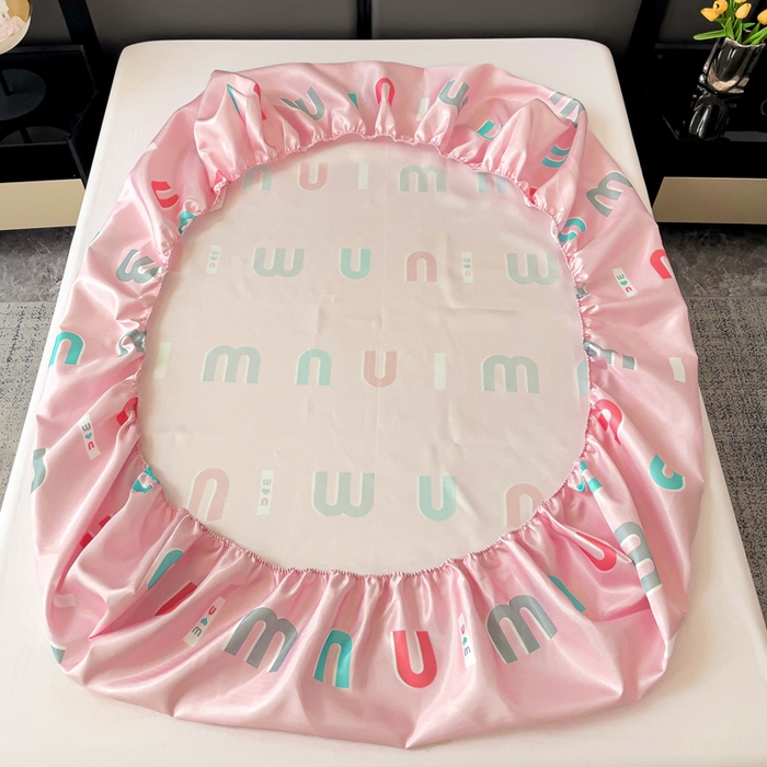 91家纺网 家纺一手货源 找家纺 纽缦家纺 2025新款印花冰丝床笠 跳动的音符