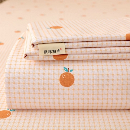 91家纺网 家纺一手货源 找家纺 萌飞 2025新款全棉纯棉老粗布席子凉席卡通床单 果乐