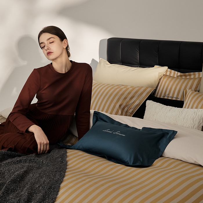 91家纺网 家纺一手货源 找家纺 涞澳家纺 2025新款全棉色织提花四件套 浅忆