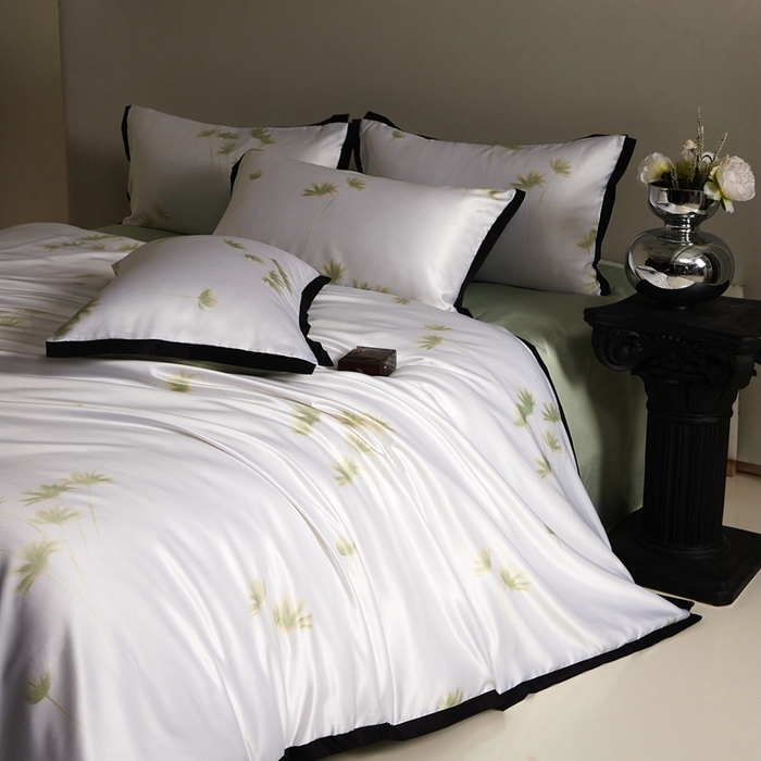 91家纺网 家纺一手货源 找家纺 优悦 2025新款冰丝数码印花四件套 如梦-绿