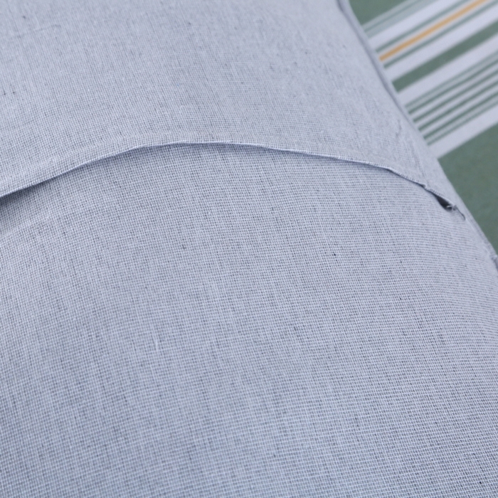 91家纺网 家纺一手货源 找家纺 恋尚羽 2025新款加厚纯棉老粗布凉席三件套 条纹 绿