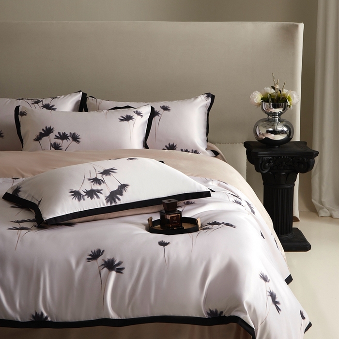 91家纺网 家纺一手货源 找家纺 优悦 2025新款冰丝数码印花四件套 如梦-香槟