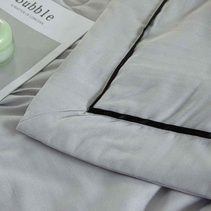 91家纺网 家纺一手货源 找家纺 宝士康家纺 2025新款10A抗菌华夫条提花夏被 浅灰