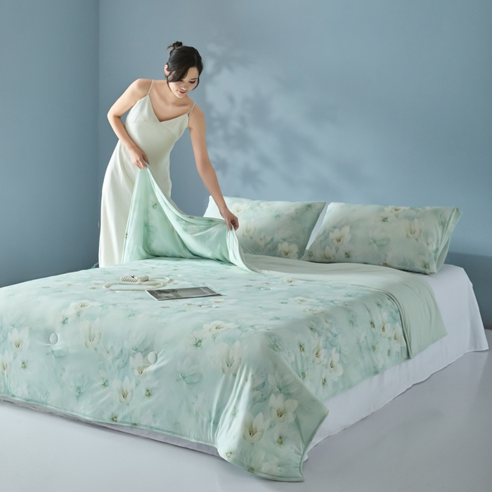 91家纺网 家纺一手货源 找家纺 2025春夏新款100%双面锦纶美式印花夏被凉感空调被 绿野仙踪